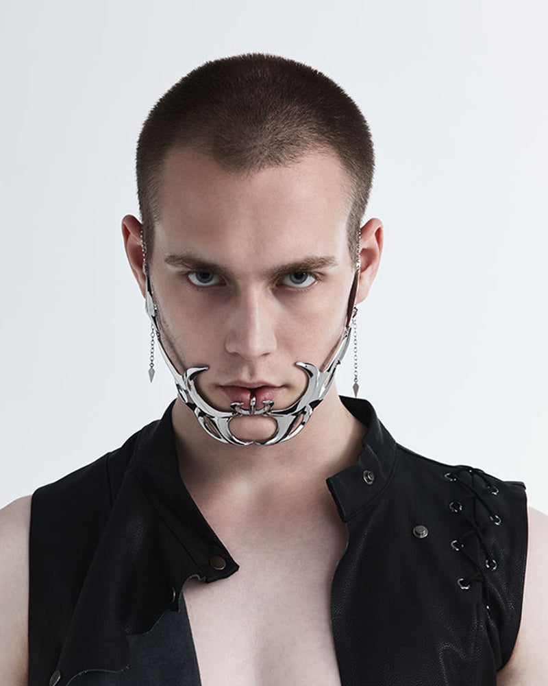 Silver Lip Ring Facial Accessory Cyberpunk Mask Zeroph