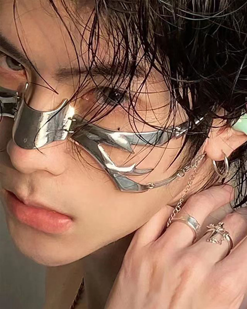 Silver Lip Ring Facial Accessory Cyberpunk Mask Zeroph