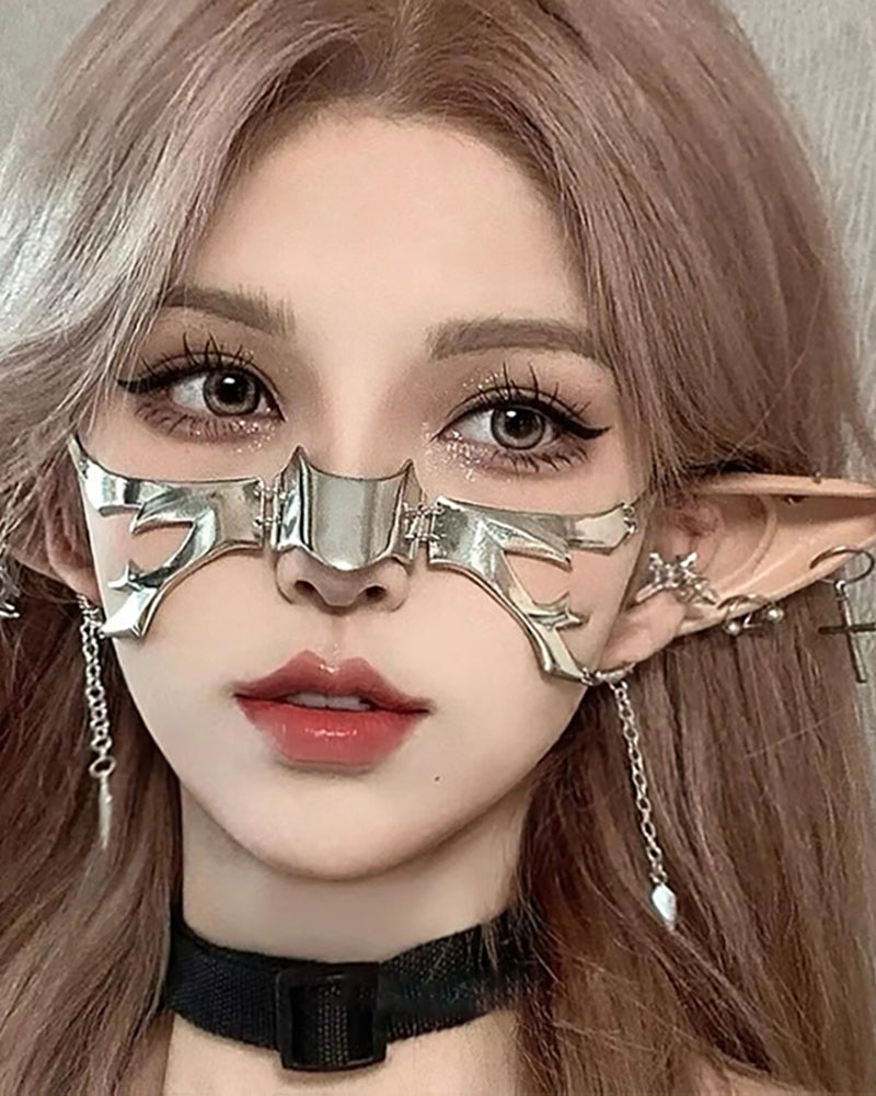 Silver Lip Ring Facial Accessory Cyberpunk Mask Zeroph