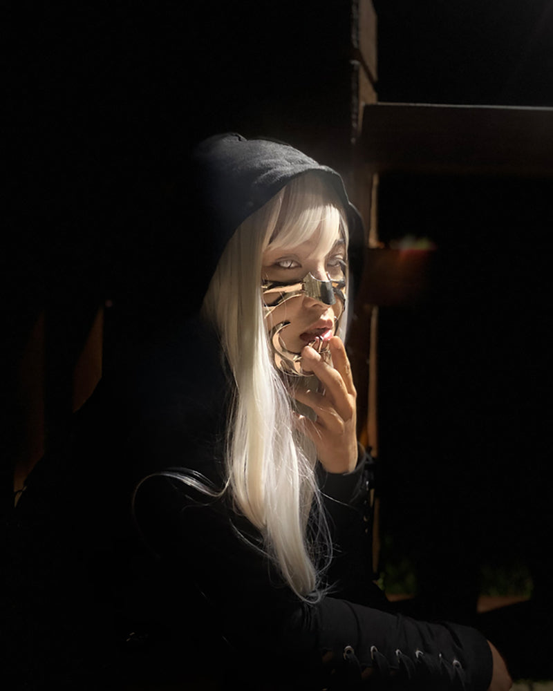 Silver Lip Ring Facial Accessory Cyberpunk Mask Zeroph