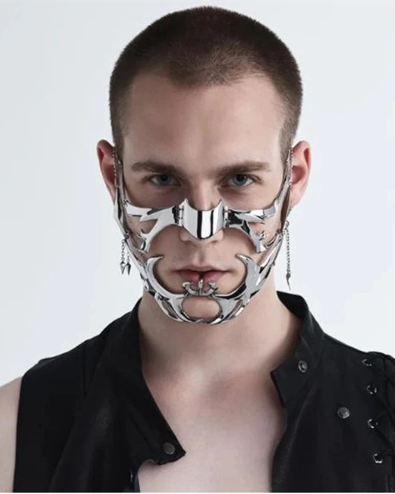 Silver Lip Ring Facial Accessory Cyberpunk Mask Zeroph