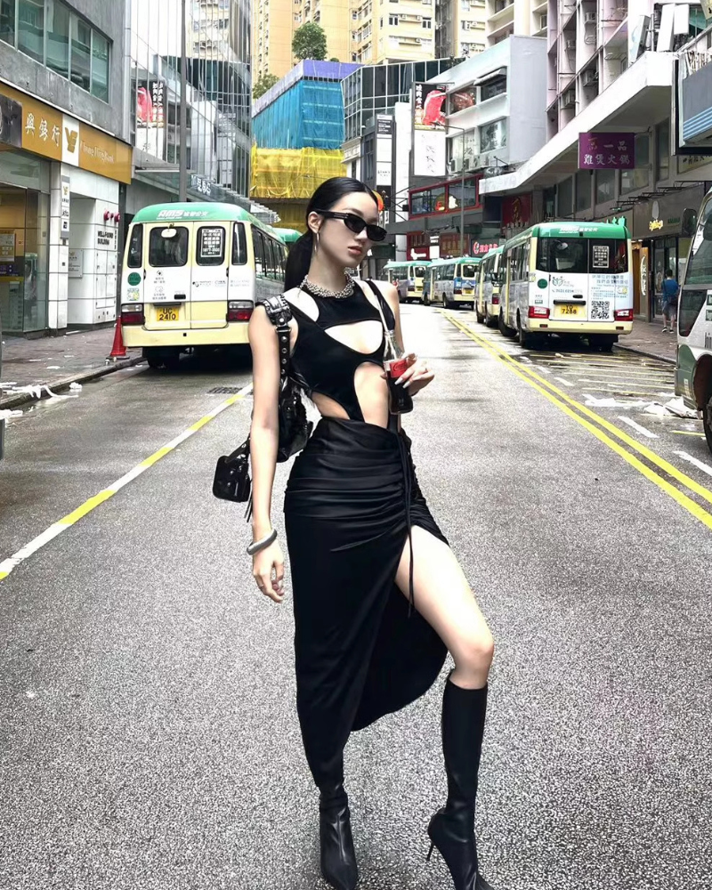 Techwear Black Cut-out Bodysuit