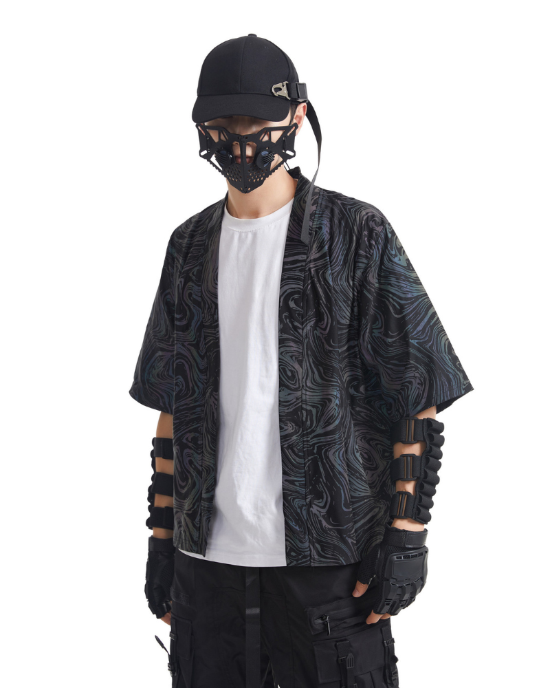 Techwear Colorful Reflective Cardigan Kimono Jacket Zeroph