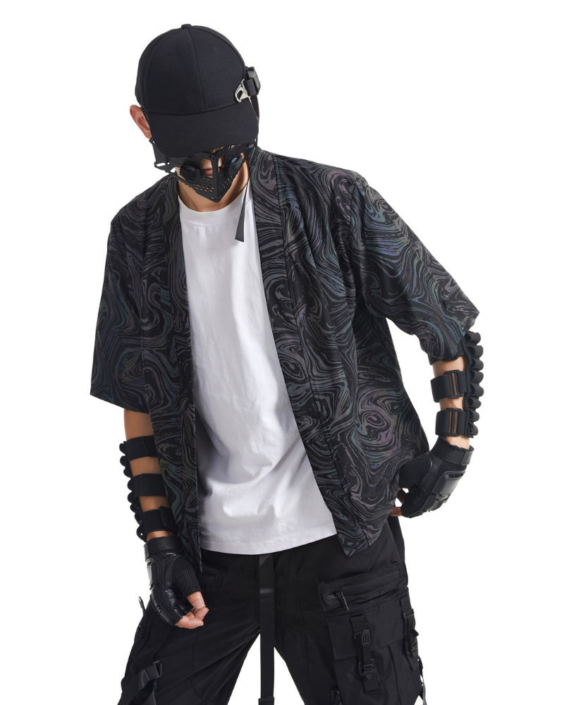 Techwear Colorful Reflective Cardigan Kimono Jacket Zeroph