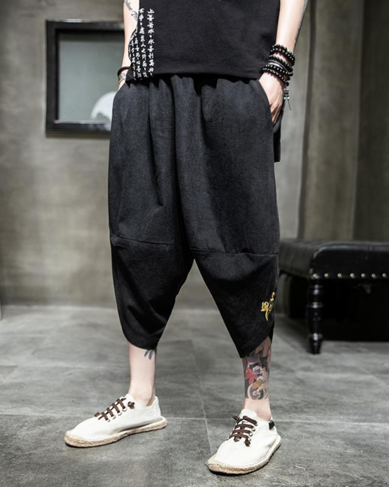 Techwear Japanese Crop Hakama Pants Zeroph