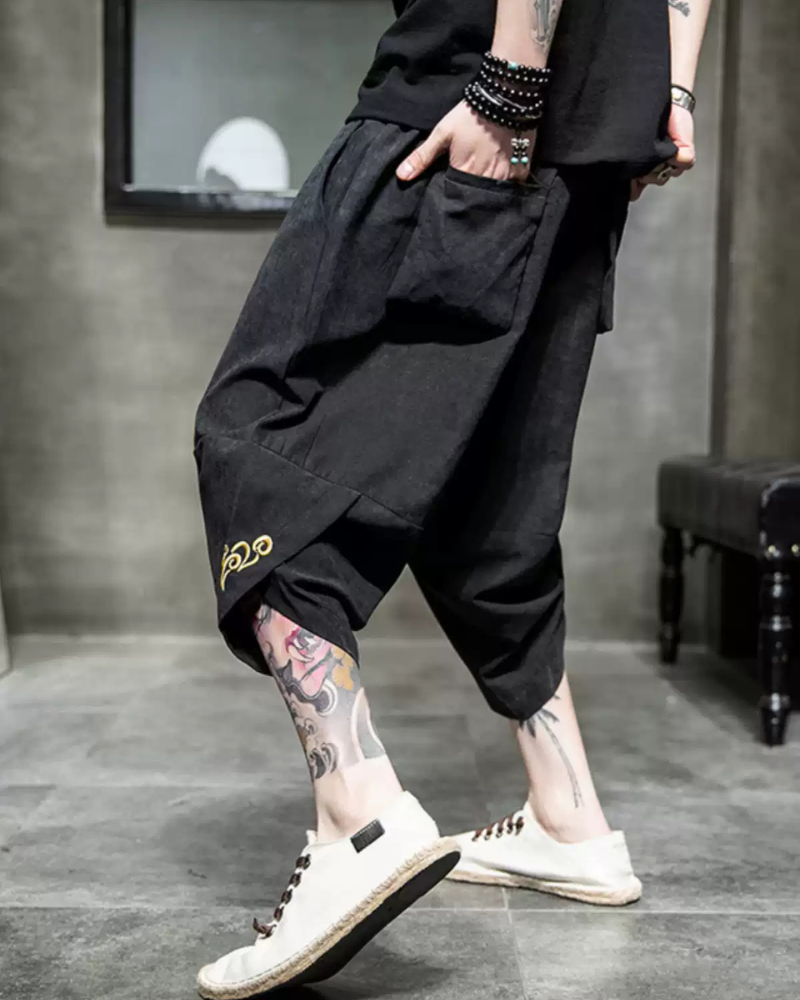 Techwear Japanese Crop Hakama Pants Zeroph