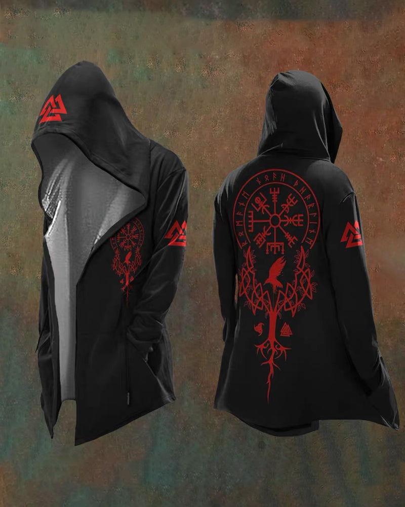 Viking Art Cosplay Vintage Totem Hooded Jacket Zeroph