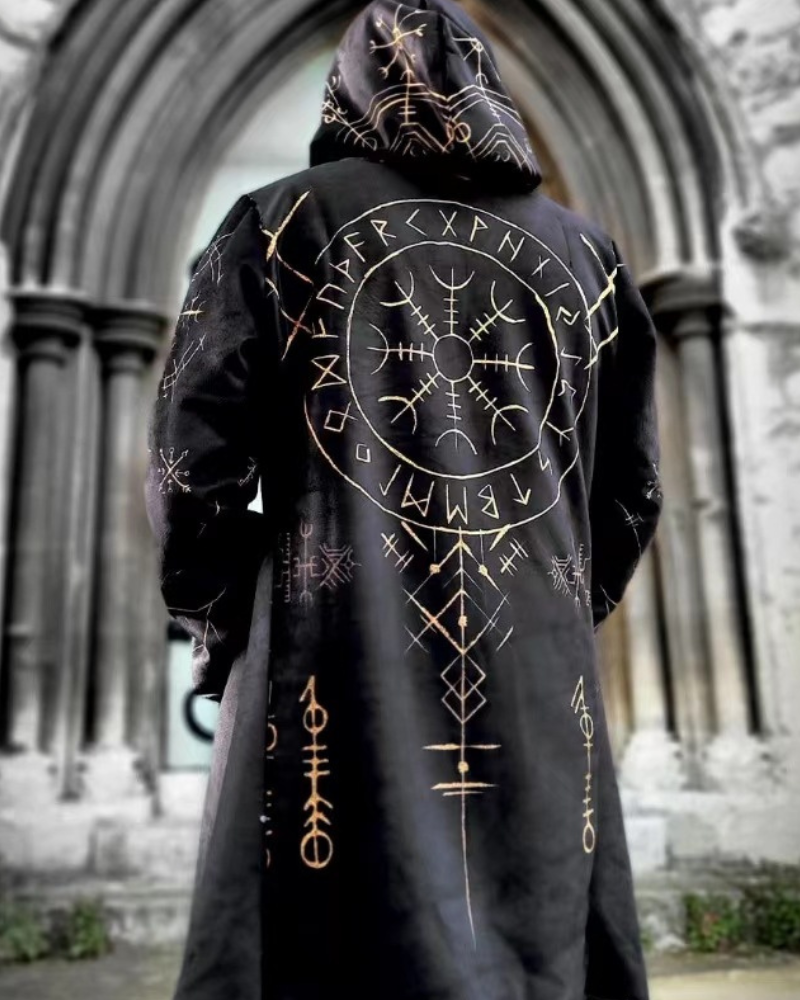 Viking Art Cosplay Vintage Totem Hooded Jacket Zeroph