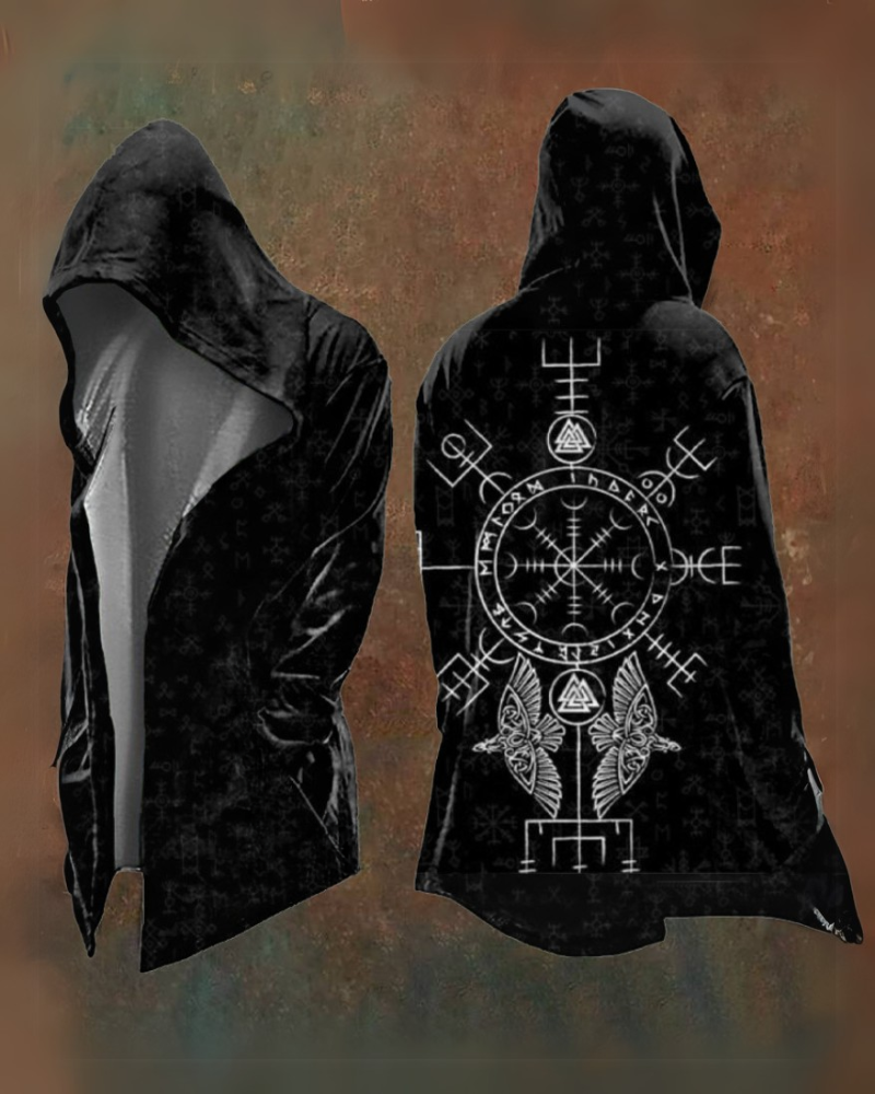 Viking Art Cosplay Vintage Totem Hooded Jacket Zeroph