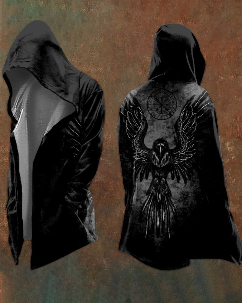 Viking Art Cosplay Vintage Totem Hooded Jacket Zeroph