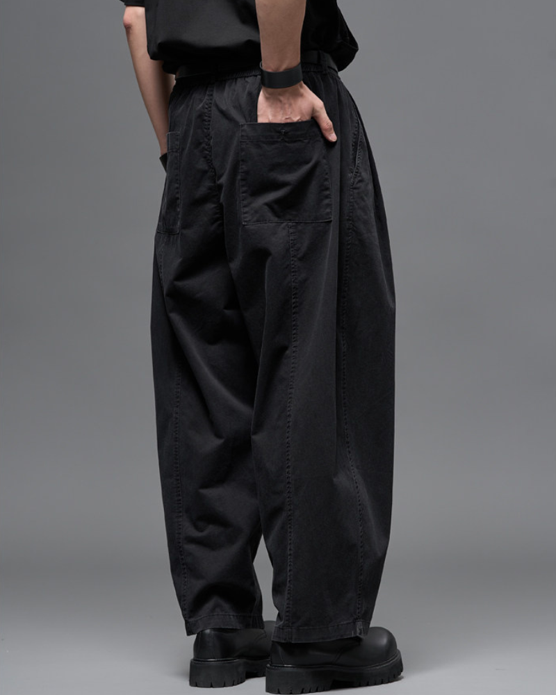Washed Cotton Japanese Loose Men's Straight Pants Zeroph