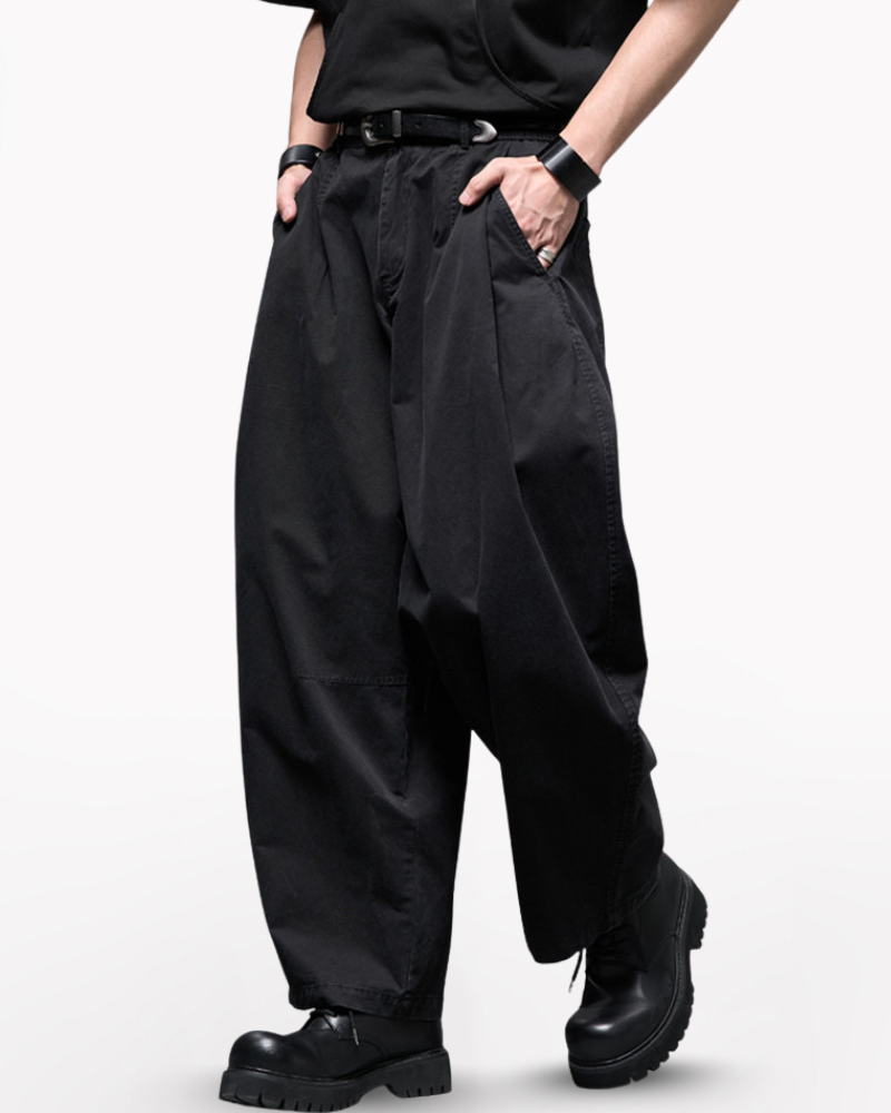 Washed Cotton Japanese Loose Men's Straight Pants Zeroph