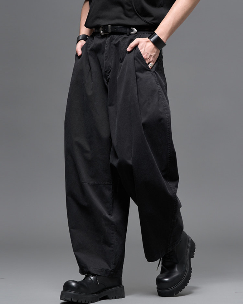 Washed Cotton Japanese Loose Men's Straight Pants Zeroph