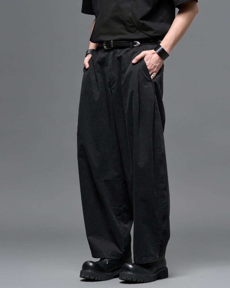 Washed Cotton Japanese Loose Men's Straight Pants Zeroph