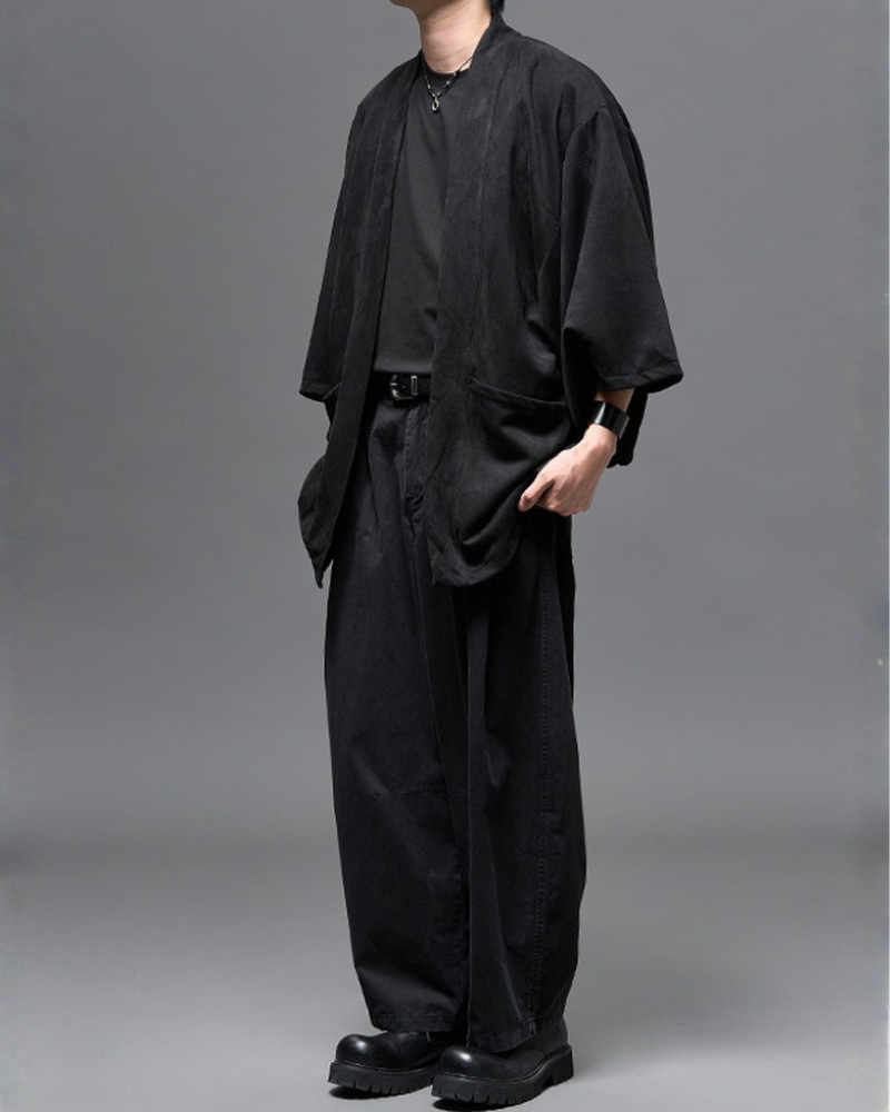 Washed Cotton Japanese Loose Men's Straight Pants Zeroph