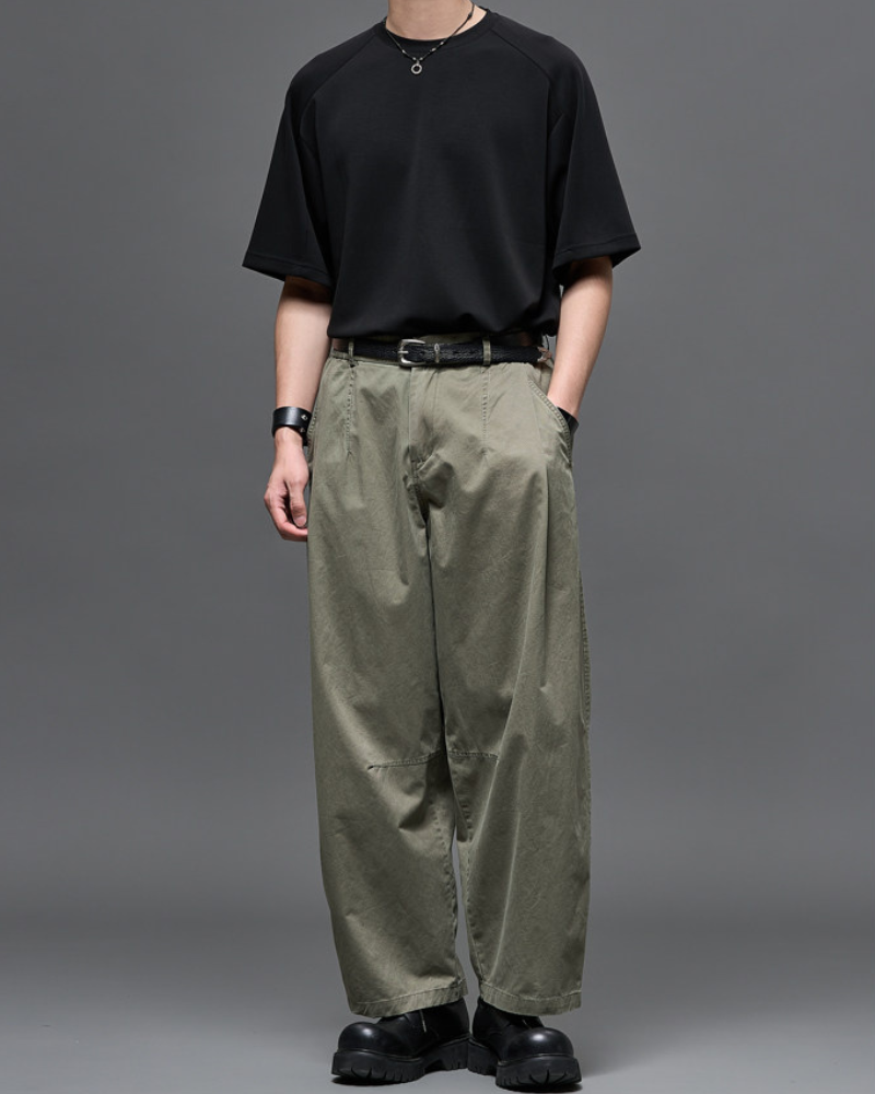 Washed Cotton Japanese Loose Men's Straight Pants Zeroph