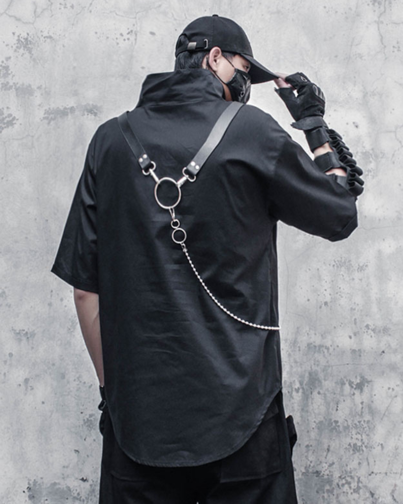 With Chain Function Japanese Techwear T-Shirt Zeroph
