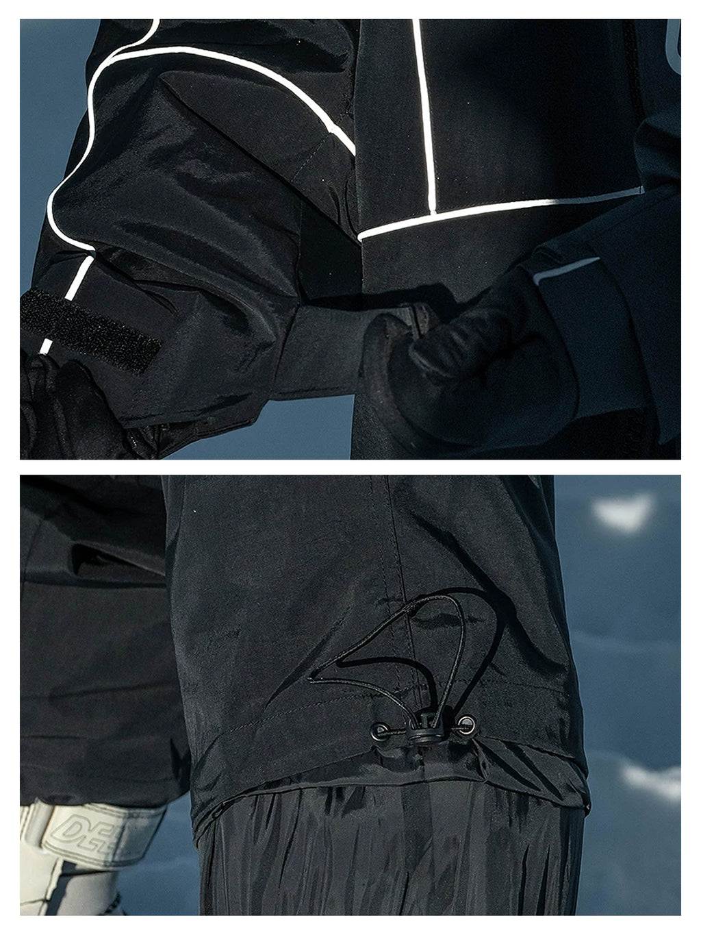 Zeroph Black Reflective Waterproof Ski Suit
