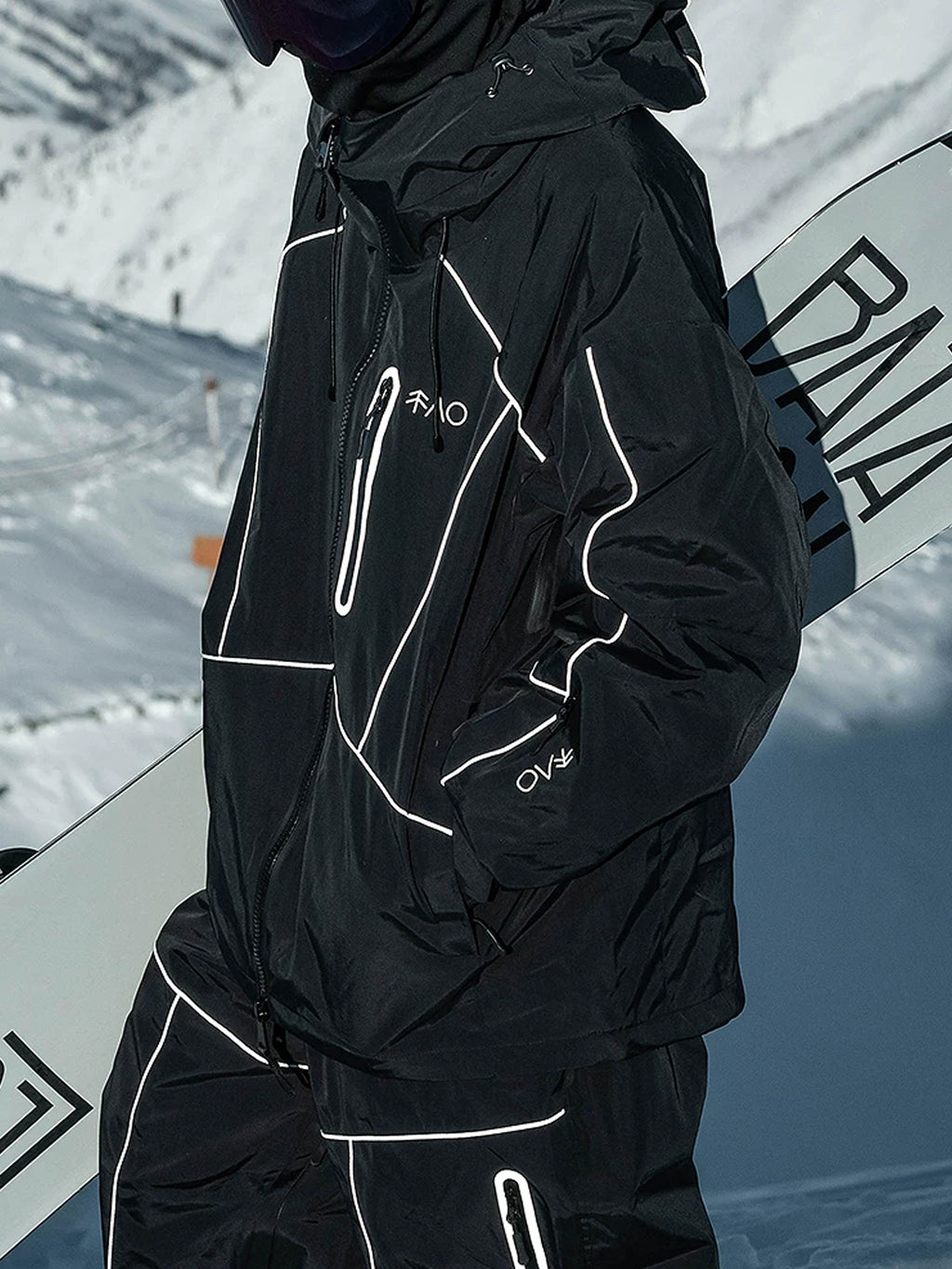 Zeroph Black Reflective Waterproof Ski Suit