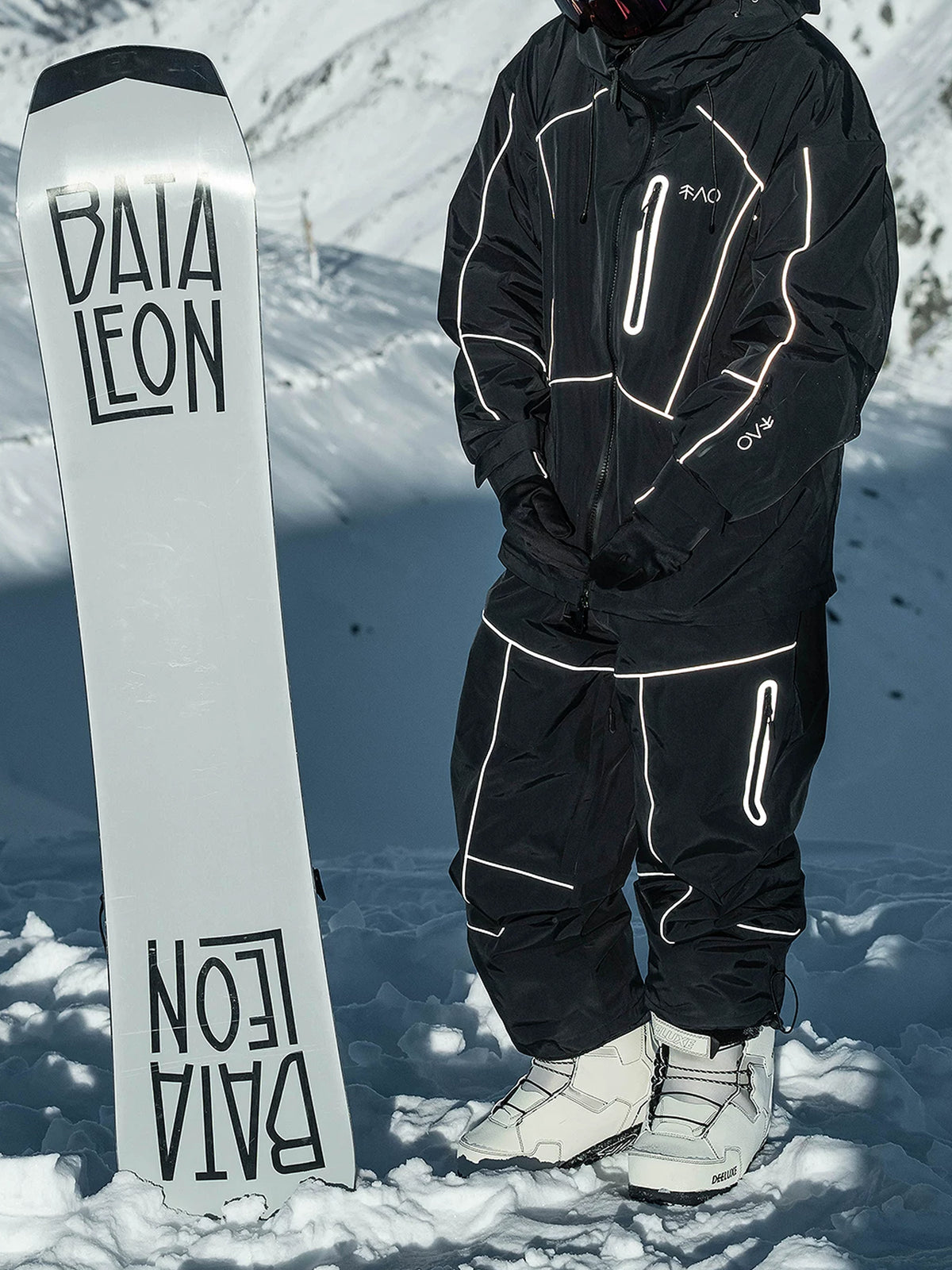 Zeroph Black Reflective Waterproof Ski Suit