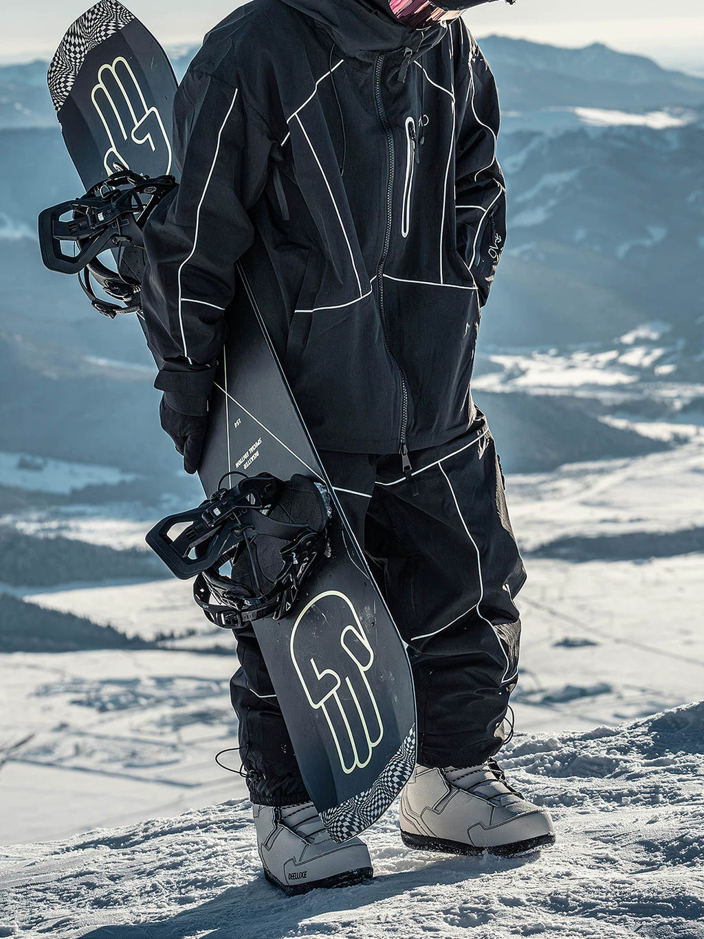 Zeroph Black Reflective Waterproof Ski Suit