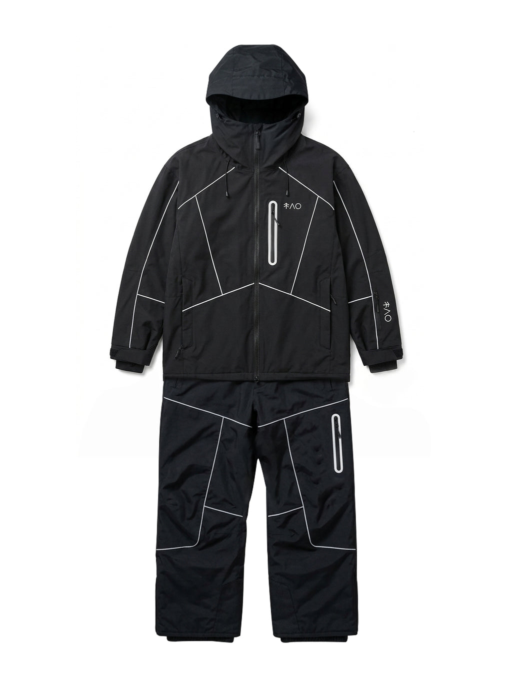 Zeroph Black Reflective Waterproof Ski Suit