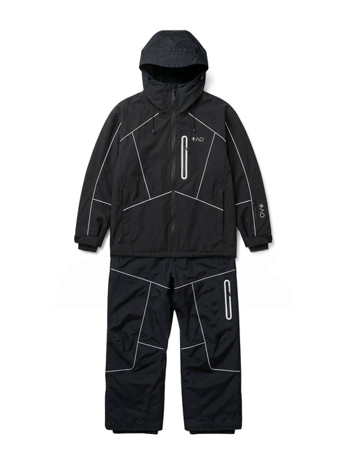 Zeroph Black Reflective Waterproof Ski Suit