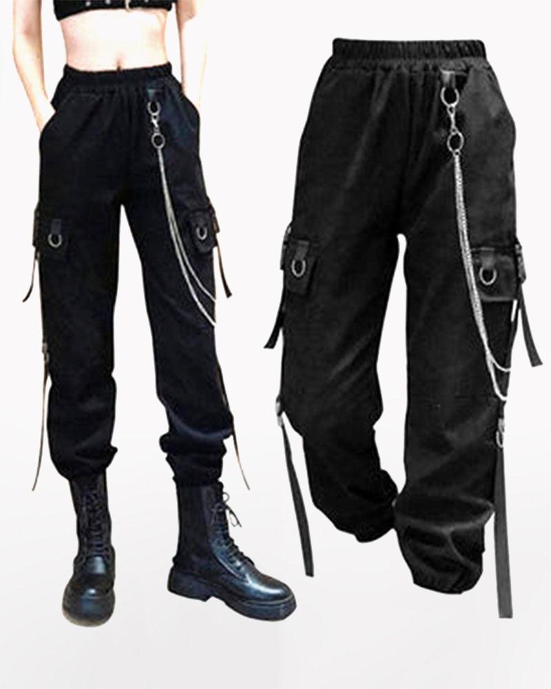 Cargo Pants,Cargo Pants for Women,cargo pants women's,Pants Chain,Chains for Pants,chain pants women's,punk chain pants,womens cargo pants,black cargo pants women,women black cargo pant,cargo pants for women,women's cargo pants,cargo pants women,techwear pants,techwear cargo pants