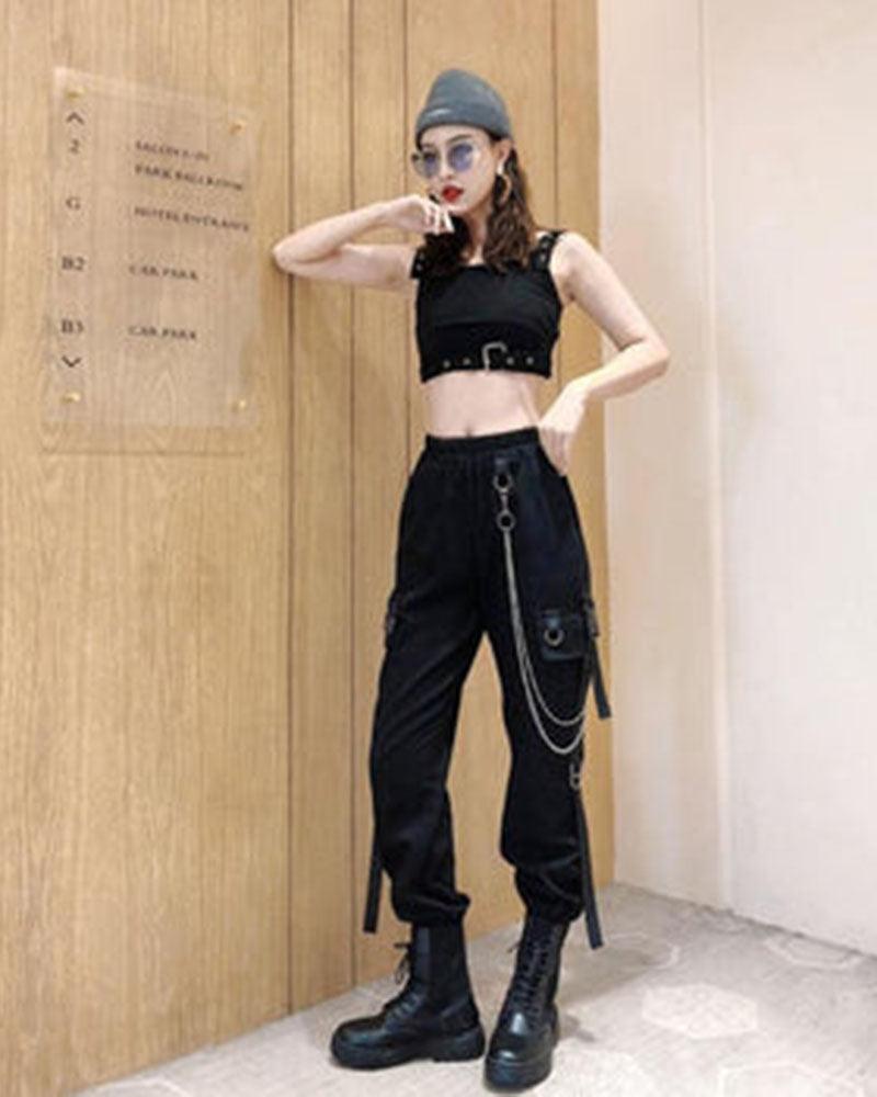 By Your Side Chained Cargo Pants - Techwear Official