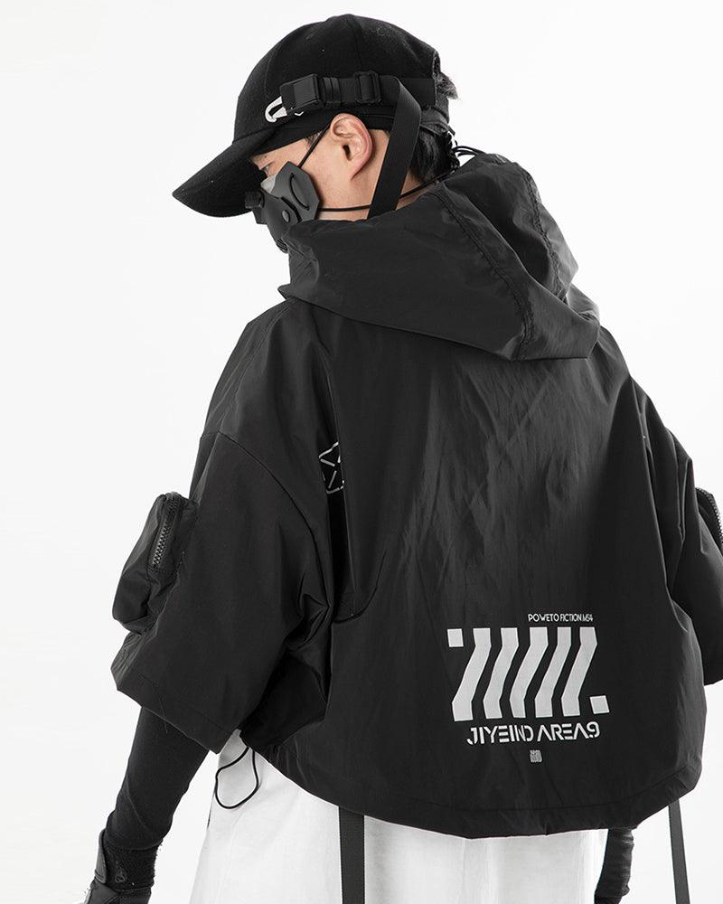 Functional Hooded Short Cape - Techwear Official