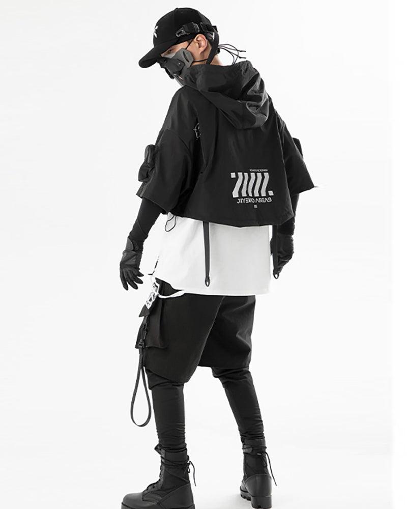 Functional Hooded Short Cape - Techwear Official