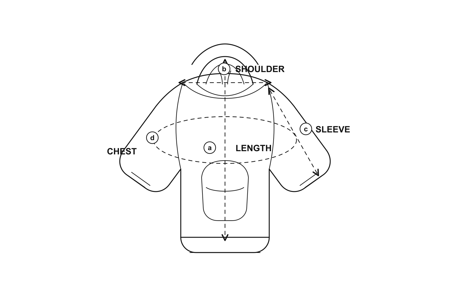 Size guide measurement diagram